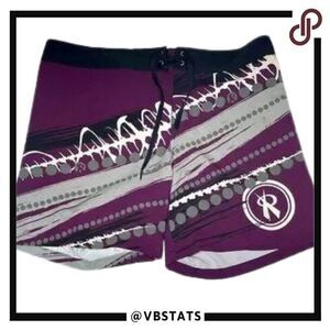 Size 38" Rox Volleyball Purple-White-Gray-Black Board Shorts